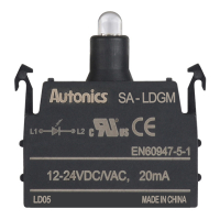 Блок контактов 12-24 В/АC/DC, 50/60 Гц, тип: модульный, индикатор: зеленый Autonics SA-LDGM