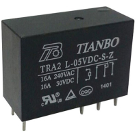 Реле электромагнитное 5 В/DC, 20 А, 1 шт Tianbo TRA2 L-5VDC-S-Z