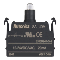 Блок контактов 12-24 В/АC/DC, 50/60 Гц, тип: модульный, индикатор: белый Autonics SA-LDM