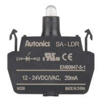 Блок контактов 12-24 В/АC/DC, 50/60 Гц, тип: одиночный, индикатор: красный Autonics SA-LDR