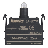 Блок контактов 12-24 В/АC/DC, 50/60 Гц, тип: модульный, индикатор: желтый Autonics SA-LDYM