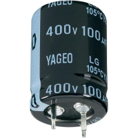 Конденсатор электролитический SnapIn, 10 мм, 2200 мкФ, 100 В/DC, 20 %, 30x40 мм Yageo LG100M2200BPF-3040