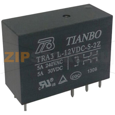 Реле электромагнитное 12 В/DC, 8 А, 1 шт Tianbo TRA3 L-12VDC-S-2Z 