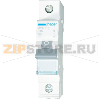Выключатель автоматический 1-полюсной, 16 А, 1 шт Hager MCN116 