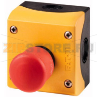 Выключатель аварийный, красный, жёлтый: 1 шт Eaton M22-PV/KC11/IY