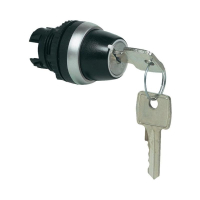 Выключатель с ключом, хромированный, черный, 1x90°, 1 шт Baco L21LG00