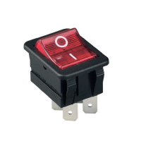 Переключатель клавишный 230 В/AC, 16 А, 2 x выкл/вкл, красная подсветка, 1 шт Arcolectric C 1553 VB NAB