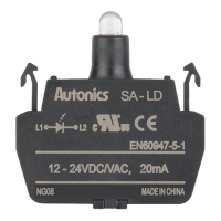 Блок контактов 12-24 В/АC/DC, 50/60 Гц, тип: одиночный, индикатор: белый Autonics SA-LD