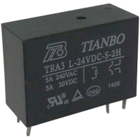 Реле электромагнитное 24 В/DC, 8 А, 1 шт Tianbo TRA3 L-24VDC-S-2H