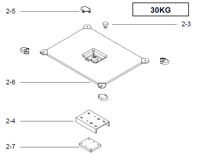 Поддержка весовой платформы для весов DIGI SM-300 Pole на 30 кг. Сборочный чертеж.