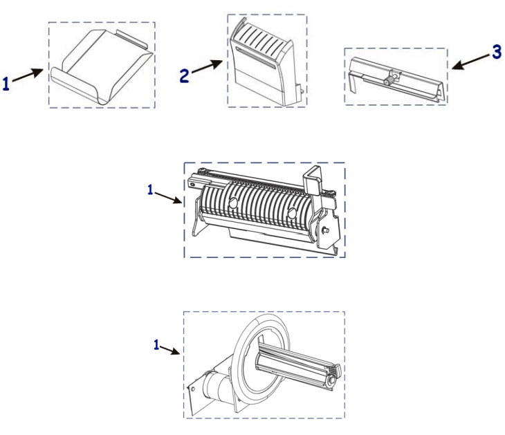 Комплектующие отрезчика, отделителя этикетки, подмотки ленты Zebra ZT220