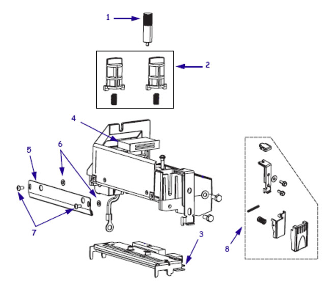 Комплектующие печатающего механизма Zebra S4M