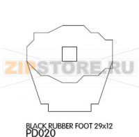 Black rubber foot 29x12 Unox XF 090P
