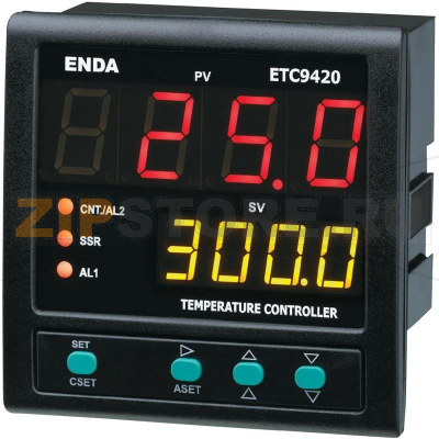 Регулятор температуры PID, тип датчика: Pt100, J, K, T, S, R, 2 А, SSR, 88x96х96 мм Enda ET9420-230 