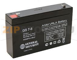 General Security 6-7 Аккумулятор GS 6-7 Характеристики: Напряжение - 6 В; Емкость - 7 Ач; Габариты: длинна 151мм, ширина 34 мм, высота 98 мм, вес: 1,19 кг