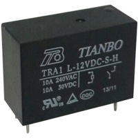Реле электромагнитное 24 В/DC, 12 А, 1 шт Tianbo TRA1 L-24VDC-S-H