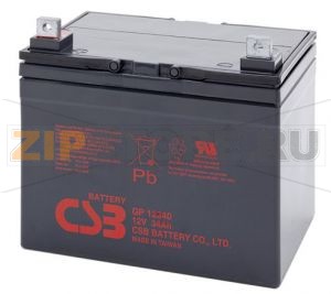 CSB GP 12340 Свинцово-кислотные аккумуляторы (АКБ) CSB GP 12340: Напряжение - 12 В; Емкость - 34.0 Ач; Габариты: длина 196 мм, ширина 130 мм, высота 155 мм, вес: 11,33 кг