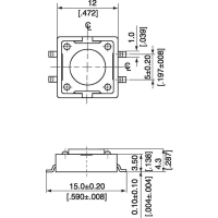 Кнопка 12 В/DC, 0.05 А, 1 x выкл/вкл, без фиксации, 1 шт Diptronics DTSM-21N-V-B
