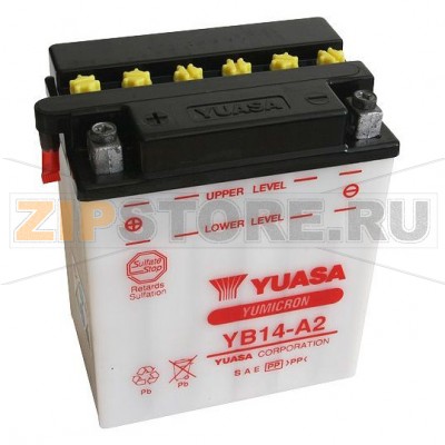 YUASA YB14-A2 Мото аккумулятор Yuasa YB14-A2 Напряжение АКБ: 12VЕмкость АКБ: 14Ah
