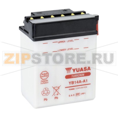 YUASA YB14A-A1 Мото аккумулятор Yuasa YB14A-A1 Напряжение АКБ: 12VЕмкость АКБ: 14Ah