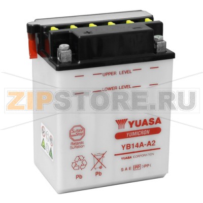 YUASA YB14A-A2 Мото аккумулятор Yuasa YB14A-A2 Напряжение АКБ: 12VЕмкость АКБ: 14Ah