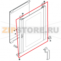 Assieme siliconatura vetro esterno+piantoni porta per forno modd. 5t 2/3 gn Tecnoeka EKF 523 UD 
