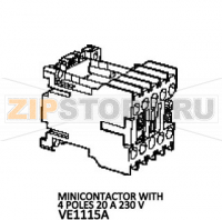 Minicontactor with 4 poles 20 A 230 V Unox XV 593