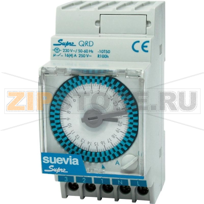 Таймер электромеханический на DIN-рейку 230 В/AC, 16 А, 250 В, 1 шт Suevia SUPRA QRD 