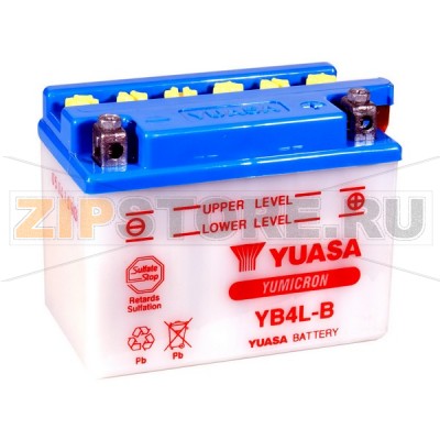 YUASA YB4L-B Мото аккумулятор Yuasa YB4L-B Напряжение АКБ: 12VЕмкость АКБ: 5Ah