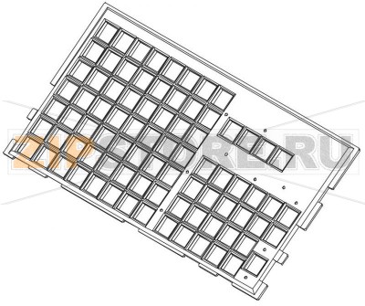 Накладка с ячейками для кнопок на клавиатуру 56 клавиш (K/B) для весов DIGI SM-300P/P+ (SPACER AA(56 KEY)) Номер запчасти на сборочном чертеже - 5-7  Подходит для модификаций весов DIGI SM-300P/BS/EV