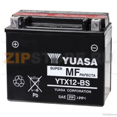 YUASA YTX12-BS Мото аккумулятор Yuasa YTX12-BS Напряжение АКБ: 12VЕмкость АКБ: 2,3Ah