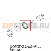 Seal for lamp glass cover (Pure Ptfe) DE=53.2 DI=44.2 Unox XV 303G