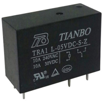 Реле электромагнитное 5 В/DC, 12 А, 1 шт Tianbo TRA1 L-5VDC-S-Z