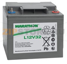 Marathon L12V32 Аккумулятор Marathona  L12V32 Характеристики: Напряжение - 12 В; Емкость - 31.5 Ач; Габариты: длина 198 мм, ширина 168 мм, высота 175 мм, вес: 13,5  кг