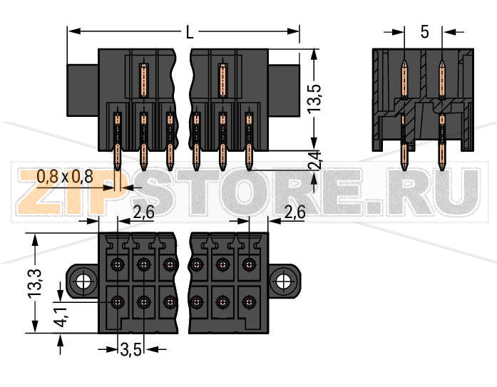 MCS MINI HD Вилка под пайку THR, 2-рядн.; 0.8 x 0.8 mm solder pin; прямые; 100% защита от неправильного подсоединения; упаковка в ленте на бобине; Шаг контактов 3,5 мм; 2 x 12-полюсов; черные Wago 713-1412/117-000/997-408 Вилки для пайки оплавлением припоя для поверхностного монтажаРазделенные разъемы выводов предотвращают повреждения и обеспечивают вилкам защиту от касания в неподсоединенном состоянии100% защита от неправильного подсоединенияВозможны варианты кодировки...