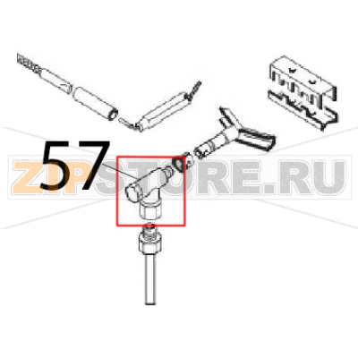 Pilot burner body Ø: 0.40 Angelo Po 0A1FR1G Pilot burner body Ø: 0.40 Angelo Po 0A1FR1GЗапчасть на деталировке под номером: 57