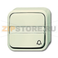 Кнопка одноклавишная, однополюсная с символом "Звонок", монтаж: открытый, слоновая кость ABB 2CKA001442A0441