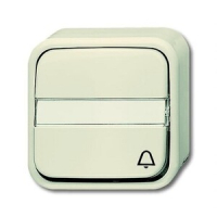 Кнопка одноклавишная, однополюсная с символом "Звонок", монтаж: открытый, слоновая кость ABB 2CKA001442A0441