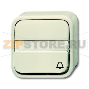 Кнопка одноклавишная, однополюсная с символом &quot;Звонок&quot;, монтаж: открытый, слоновая кость ABB 2CKA001442A0441 