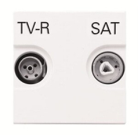 Розетка одиночная с накладкой TV-R-SAT, альпийский белый ABB 2CLA225130N1101