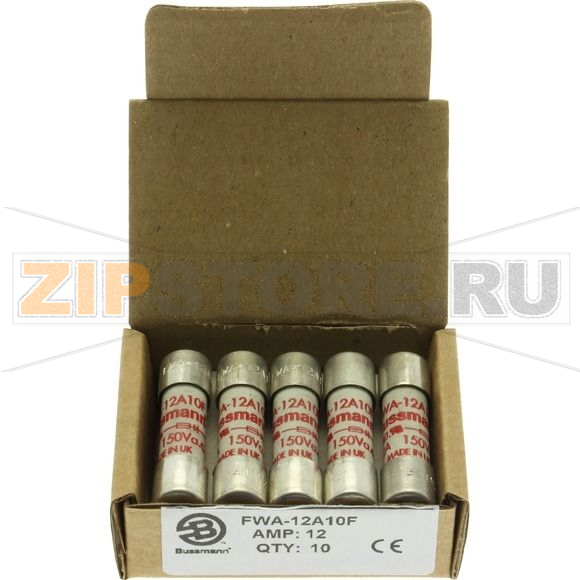 Предохранитель, 12 A, AC 150 В, DC 150 В, 100 кА, 10x38 мм, aR, UL Eaton SEMI-COND FUSE 12A 150V 