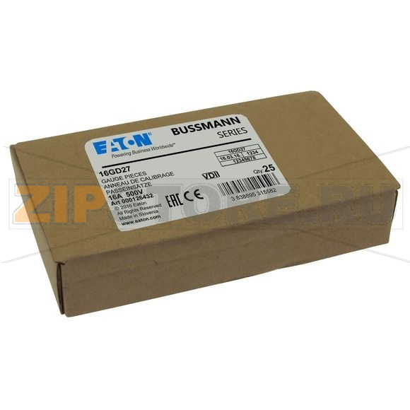 Контактный винт, 16 A, AC 500 В, D2, IEC, с цветовым кодом Eaton GAUGE PIECE D2 16A FOR E27 