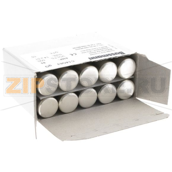 Предохранитель, 63 A, AC 500 В, 80 кА, 14x51 мм, gL/gG, IEC Eaton CYL FUSE 63A 500V 14X51 CYL GG 