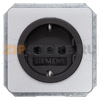 DELTA PROFIL СЕРЕБРЯНЫЙ РОЗЕТКА SCHUKO 10/16А 250В ЧЕРНОЕ ГНЕЗДО ЭЛ.-МЕХАНИЧ. ЧАСТЬ Siemens 5UB1465