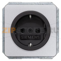 DELTA PROFIL СЕРЕБРЯНЫЙ РОЗЕТКА SCHUKO 10/16А 250В ЧЕРНОЕ ГНЕЗДО ЭЛ.-МЕХАНИЧ. ЧАСТЬ Siemens 5UB1465