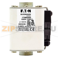Предохранитель, 900 A, AC 1000 В, size 2, 61x77x160 мм, aR, IEC UL Eaton FUSE 900A 1000V 2FU/1