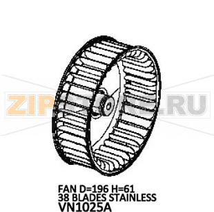 Fan D=196 H=61 38 Blades stainless Unox XFT 193 Fan D=196 H=61 38 Blades stainless Unox XFT 193Запчасть на деталировке под номером: 42Название запчасти на английском языке: Fan D=196 H=61 38 Blades stainless Unox XFT 193