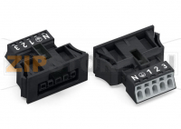 Snap-in socket; without locking lever; 5-pole; Cod. A; 1,50 mm; black Wago 890-705/006-000