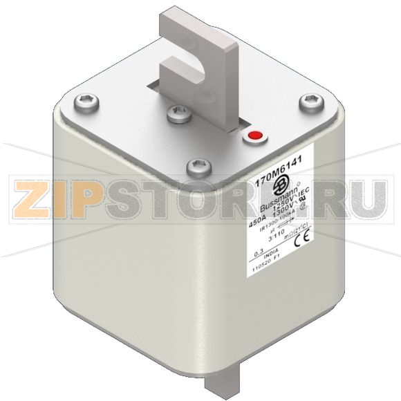 Предохранитель, 450 A, AC 1250 В, 100 кА, size 3, 76x90x139 мм, aR, DIN, IEC Eaton FUSE 450A 12 