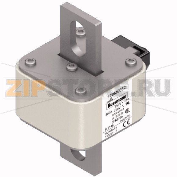 Предохранитель, 800 A, AC 690 В, 200 кА, size 3, 76x92x135 мм, aR, IEC UL Eaton FUSE 800A 690V 